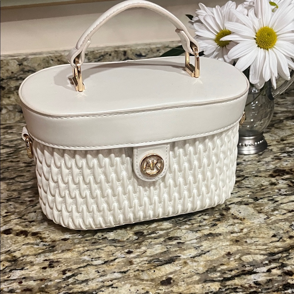 Anne Klein Off-White Mini Bag with Textured Design